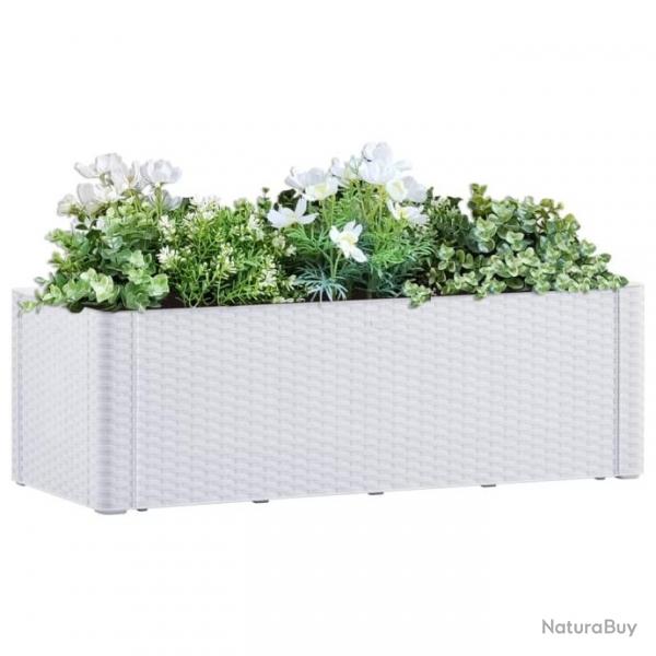 Lit surlev de jardin et systme d'arrosage Blanc 100x43x33 cm 313959