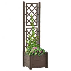 Jardinière avec treillis 43x43x142 cm PP Moka 313980