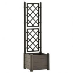 Jardinière avec treillis 43x43x142 cm PP Anthracite 313981