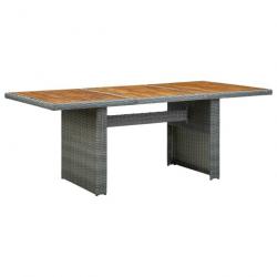 Table de jardin Gris clair Résine tressée et bois d'acacia 313312