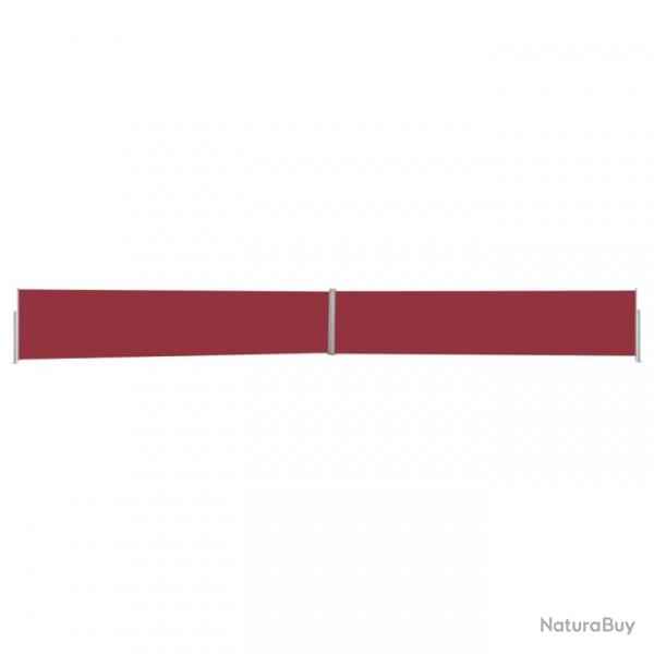 Auvent latral voile rtractable de patio 140x1200 cm Rouge 313392