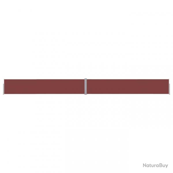 Auvent latral voile rtractable de patio 140x1200 cm Marron 313390