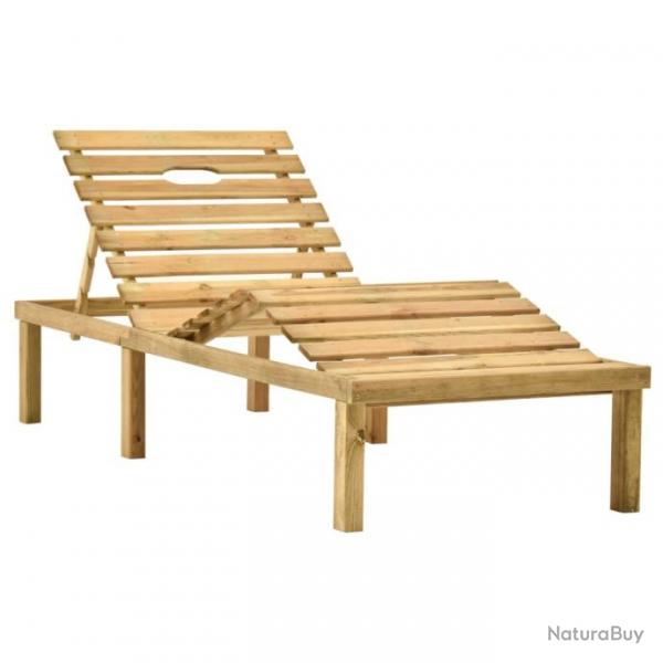 Chaise longue de jardin avec table Bois de pin imprgn 315397