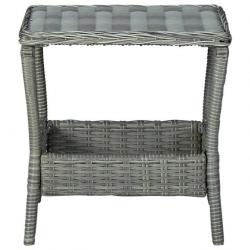 Table de jardin Gris clair 45x45x46,5 cm Résine tressée 313307