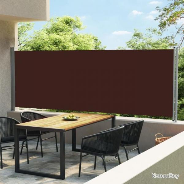 Auvent latral voile rtractable de patio 600x160 cm Marron 313380