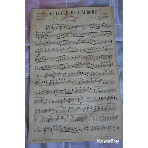 Partition : "Au lever de l'aurore", valse, 1ers violons - Flix Wibert op. 254