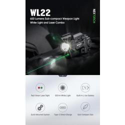 Nextorch WL22G Lampe d'arme rechargeable sous-compacte 650 lumens