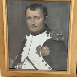 Grand portrait de Napoléon 49,5 x 59,5 cm d'après Jacques Louis David 1812. Sur papier rehaussé.