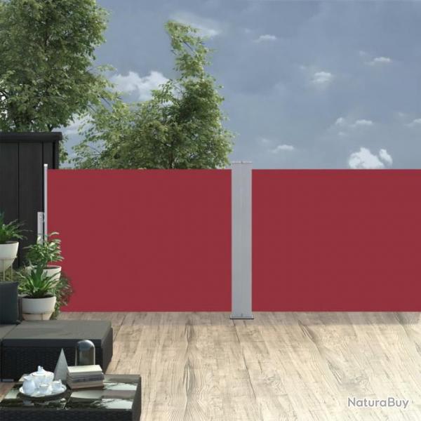 Auvent latral voile rtractable Rouge 120 x 1000 cm 48483