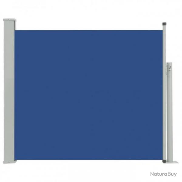 Auvent latral voile rtractable de patio 100x300 cm Bleu 48372