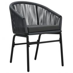 Chaises de jardin 2 pcs Anthracite Rotin PVC 48137