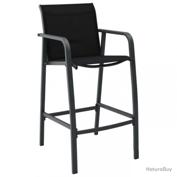 Chaises de bar de jardin 2 pcs Noir Textilne 48116