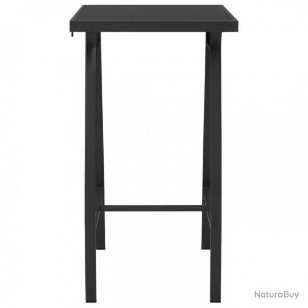 Table de bar de jardin Noir 60x60x110 cm Verre tremp 48120