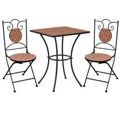 Mobilier de bistro 3 pcs mosaïque Carreau céramique Terre cuite 279412