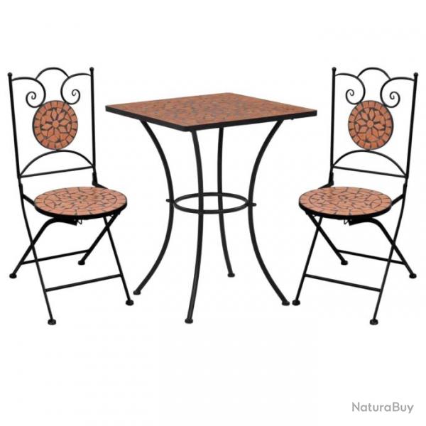 Mobilier de bistro 3 pcs mosaque Carreau cramique Terre cuite 279412