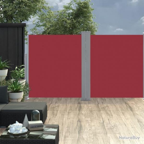 Auvent latral voile rtractable Rouge 160 x 600 cm 48465