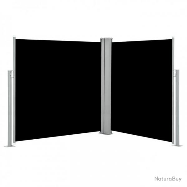 Auvent latral voile rtractable Noir 140 x 600 cm 48454