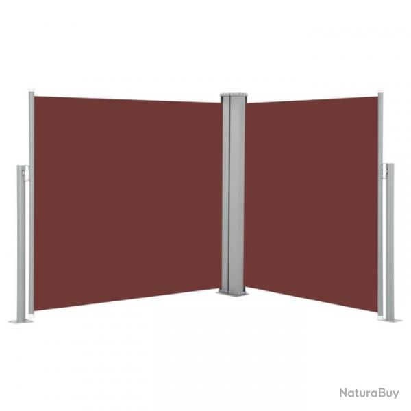 Auvent latral voile rtractable Marron 100 x 600 cm 48445