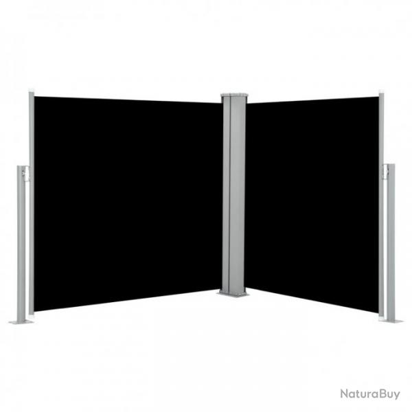 Auvent latral voile rtractable Noir 100 x 600 cm 48442