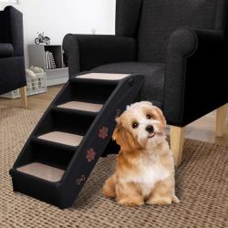 Escaliers pliables pour chiens Noir 62x40x49,5 cm 170985