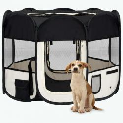 Parc pour chiens pliable avec sac de transport Noir 90x90x58 cm 171005