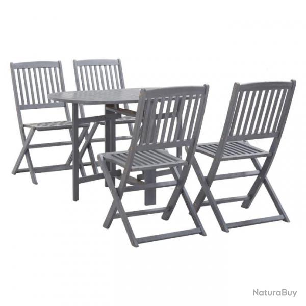 Mobilier  dner de jardin 5 pcs Bois d'acacia massif Gris 278926