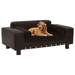 Canapé pour chien Marron 81x43x31 cm Peluche et similicuir 170955