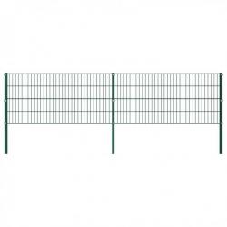 Panneau de clôture avec poteaux Fer 3,4 x 0,8 m Vert 278605