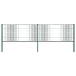 Panneau de clôture avec poteaux Fer 3,4 x 0,8 m Vert 278605