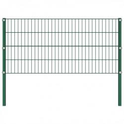Panneau de clôture avec poteaux Fer 5,1 x 0,8 m Vert 278606