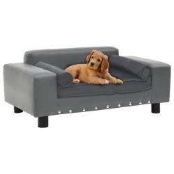 Canapé pour chien Gris 81x43x31 cm Peluche et similicuir 170953