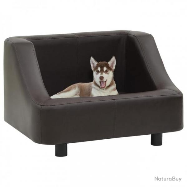 Canap pour chien Marron 67x52x40 cm Similicuir 170944