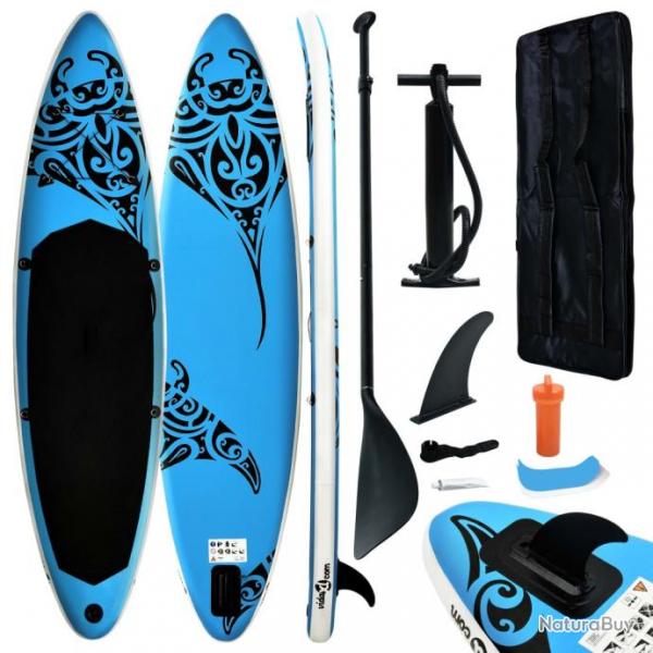 planche SUP gonflable 366x76x15 cm Bleu 92739