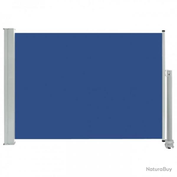 Auvent latral rtractable de patio 80x300 cm Bleu