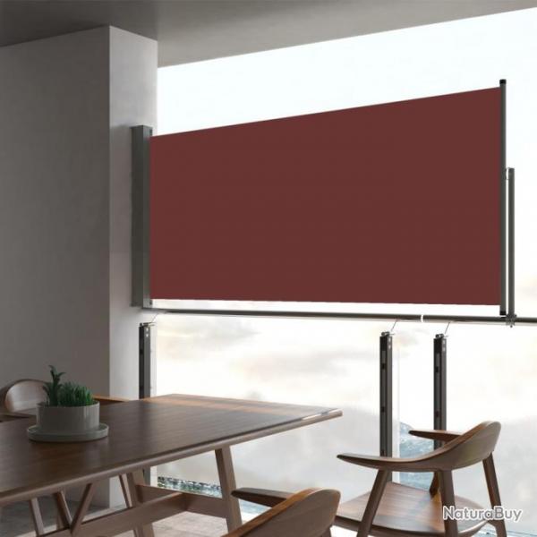 Auvent latral voile rtractable de patio 60x300 cm Marron 48355