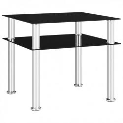 Table d'appoint Noir 45x50x45 cm Verre trempé 249530