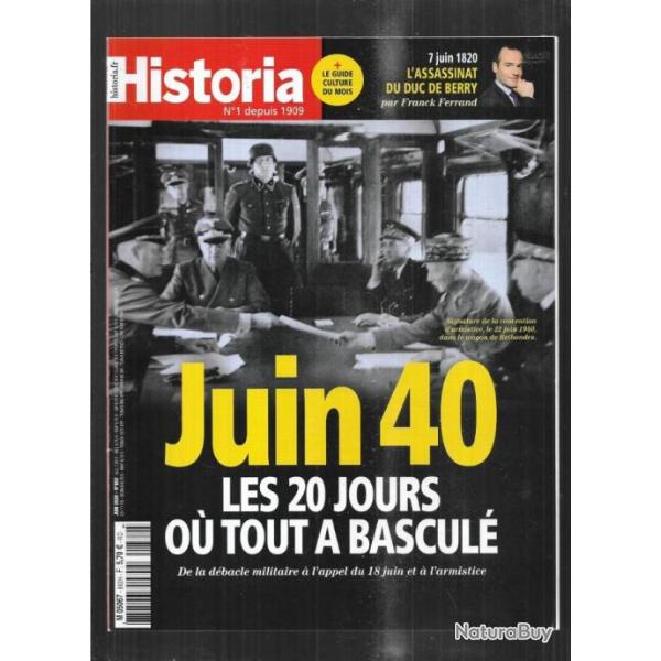 historia n882 juin 1940 les 20 jours ou tout a bascul juin 2020 , assassinat du duc de berry 1820