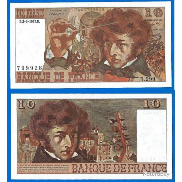 France 10 Francs 1977 Hector Berlioz Billet Franc Frs Frc Frcs
