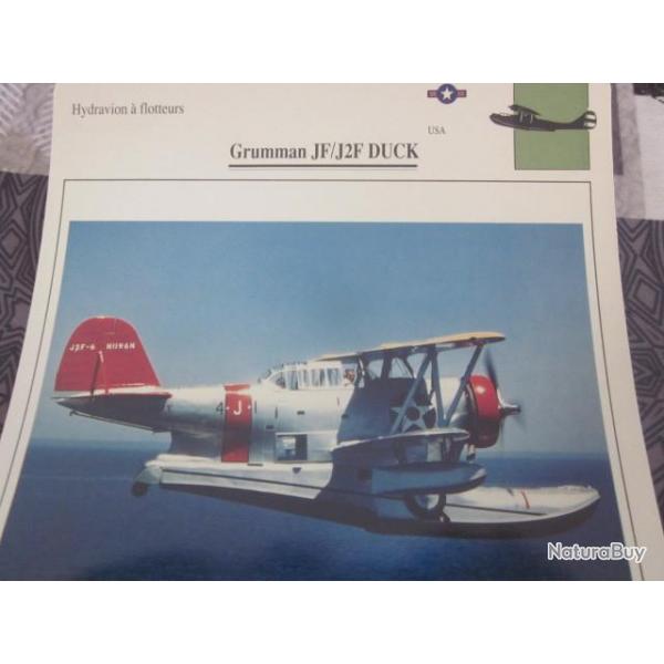 FICHE  AVIATION  TYPE  hydravion a flotteurs   /  GRUMMAN JF / J2F  DUCK  USA