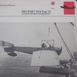 FICHE  AVIATION  TYPE  hydravion a flotteurs   / NIEUPORT 1914 TYPE VI   FRANCE