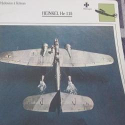 FICHE  AVIATION  TYPE  hydravion a flotteurs   / HEINKEL He 115   ALLEMAGNE