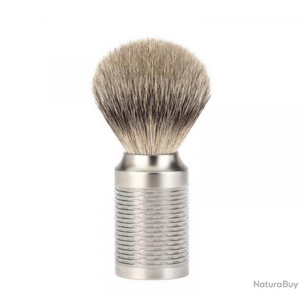 Blaireau "Rocca" , Manche chrom, Poils fibre synthtique argente [Mhle]