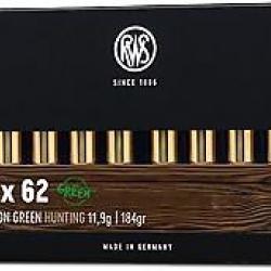 RWS 9.3x62 EVO Green 184 gr sans plomb Boîte de 20