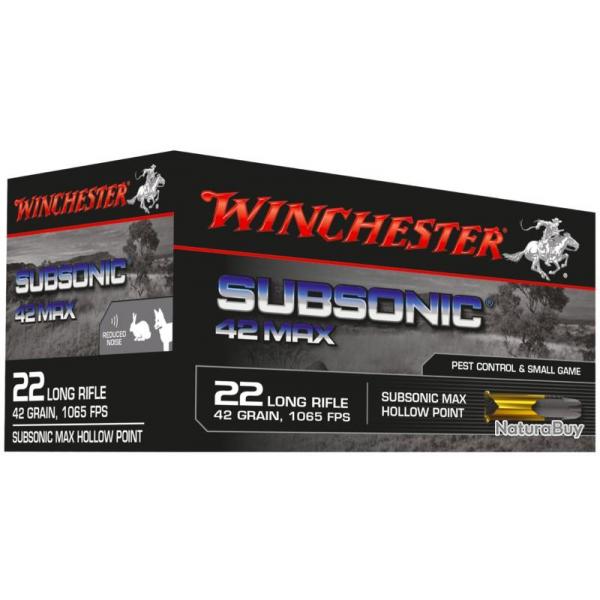 Winchester .22 LR Subsonic 42 Max 42 gr* Carton de 500