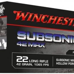 Winchester .22 LR Subsonic 42 Max 42 gr* Boîte de 50