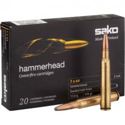 Sako 7x64 Hammerhead 170 gr Boîte de 20