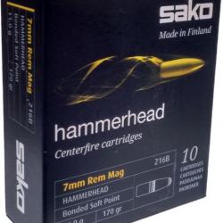 Sako 7 mm Rem. Mag. Hammerhead 170 gr Boîte de 10
