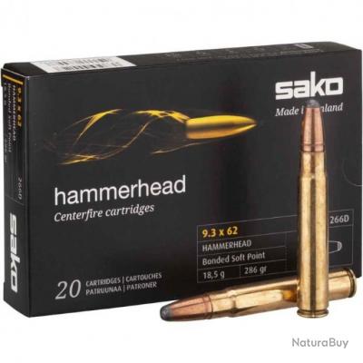 Sako 9.3x62 Hammerhead 286 gr Boîte de 20