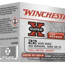 Winchester .22 Magnum Super-X 40 gr* Boîte de 150