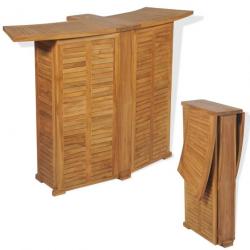 Table pliable de bar 155x53x105 cm Bois de teck solide 43804